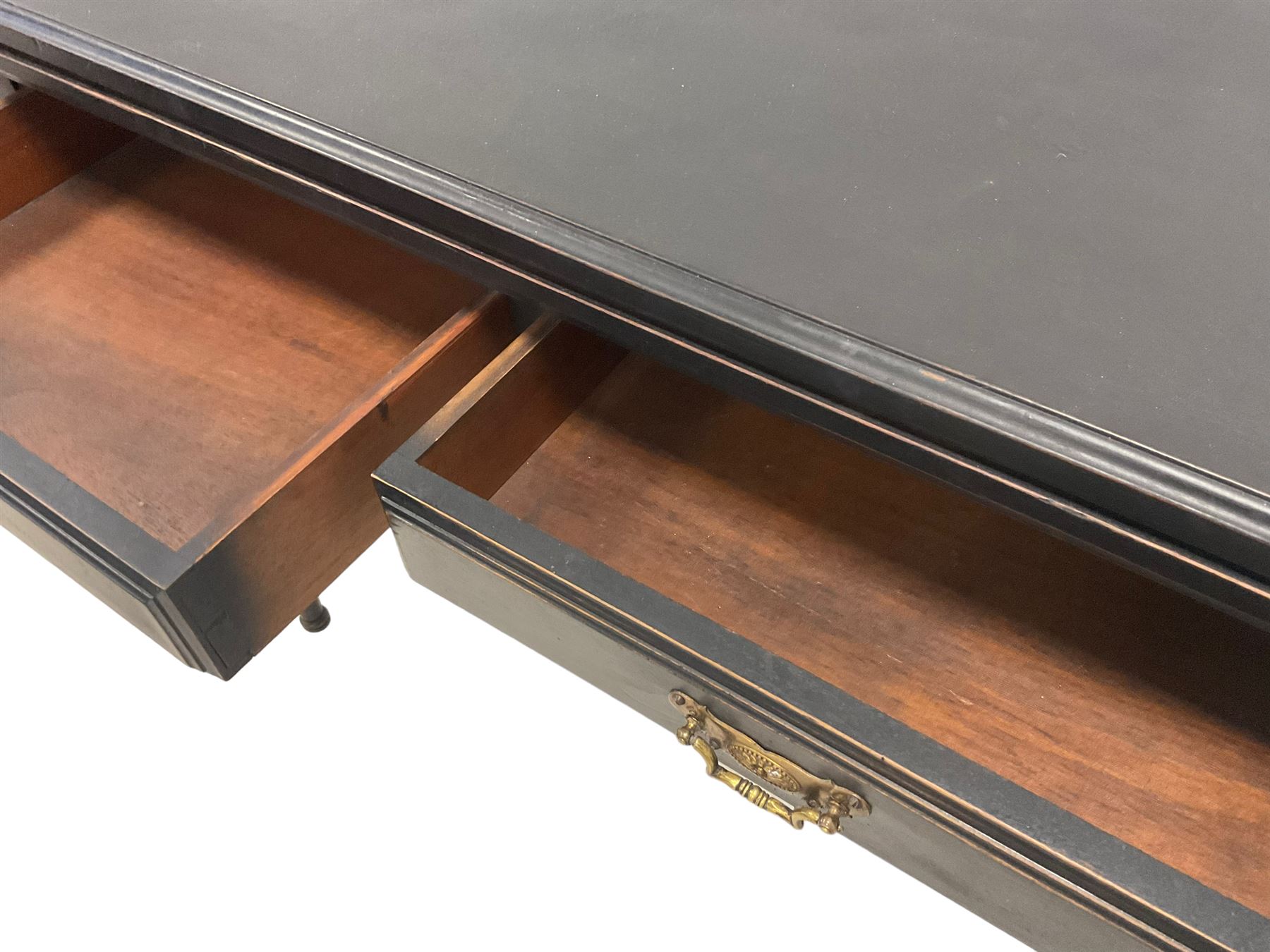 Early 20th century black and waxed finish mahogany card table - Image 6 of 7