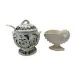 Large Portmeirion Botanic Garden soup tureen with cover and ladle H33cm and a Wedgwood nautilus shel