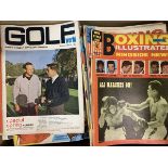Quantity of sports magazines including Boxing Illustrated from the 1960s