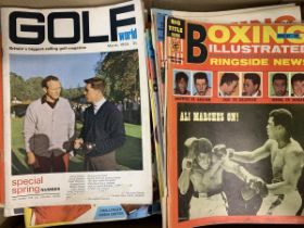 Quantity of sports magazines including Boxing Illustrated from the 1960s