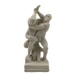 Composite cast figure depicting Hercules & Antaeus wrestling H26cm