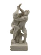 Composite cast figure depicting Hercules & Antaeus wrestling H26cm