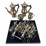 Mappin and Webb four piece silver plated coffee set
