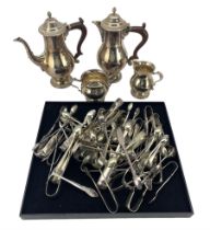 Mappin and Webb four piece silver plated coffee set