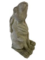 Cast stone moon gazing hare