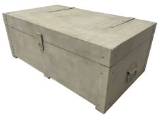 Mid-20th century white and waxed finish tool box or chest