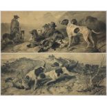 After Richard Ansdell (British 1815-1885): 'Hunting - The Death of the Fox' and 'Shooting - Waiting