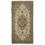 Persian design sage green ground rug