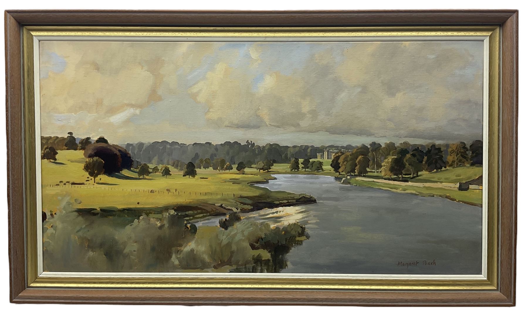 Margaret Peach (British 20th century) Looking Upstream Towards Floor Castle from the River Tweed - Image 2 of 3