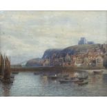 John Pearson (British ?-1921): Whitby Fishing Boats in Harbour