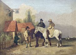 John Dalby of York (British 1810-1865): Gentleman and Horses Taking a Break at the Old Bell Pub
