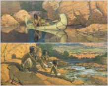 Robert Wesley Amick (American 1879-1969): 'The Phantom Canyon' & 'Where The Sun Goes'