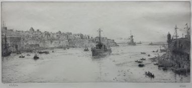 William Lionel Wyllie (British 1851-1931): 'Valletta Harbour'