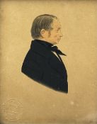 Barrett (British act.1839-1857): Miniature Side Profile Portrait of a Victorian Gentleman