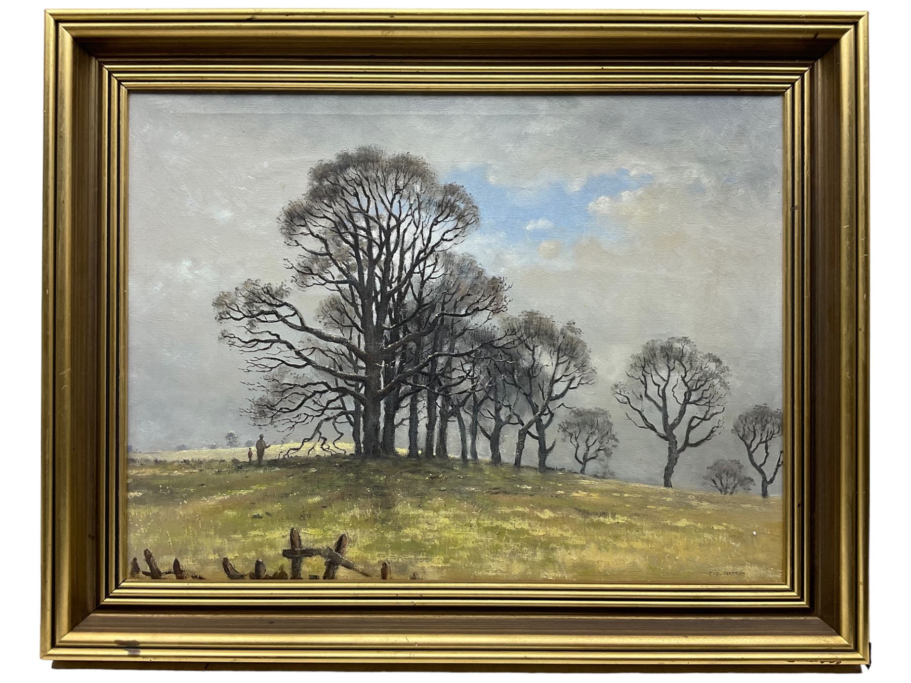 James David Preston (British 1946-): 'Trees Near Little Aston' oil on canvas signed 44cm x 59cm - Image 2 of 4