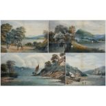 Henry Magenis (British 19th century): Sailing Lakeland Scenes