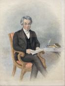 English School (Mid-19th century): Portrait of Regency Gentleman 'Robert John Saunders'