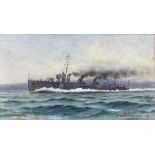CW Harvey (British 19th/20th century): 'HMS Midge 4th Destroyer Flotilla 1914-1916'