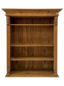 Victorian design pine open bookcase