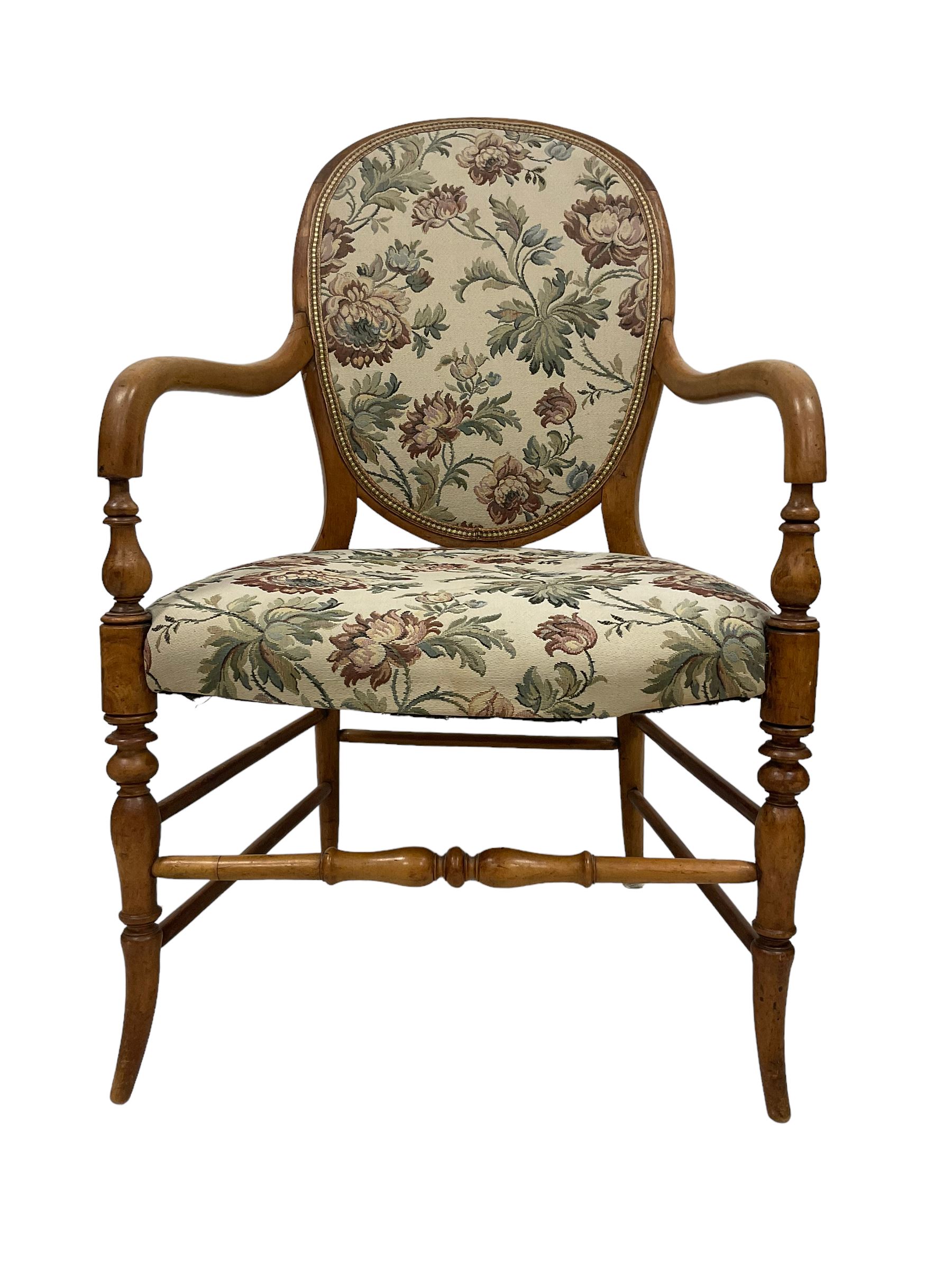 Victorian maple cameo back bedroom chair - Image 2 of 7