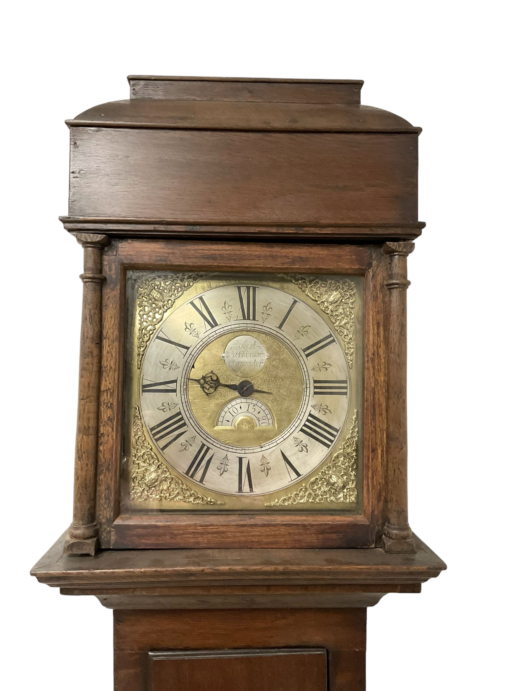 Robert Parkinson of Lancaster - an early George II oak cased 30 hr longcase clock - Image 2 of 7