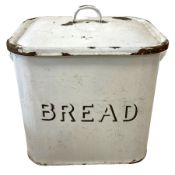 Mid-20th century enamel and metal bread bin