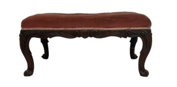 19th century carved mahogany stool