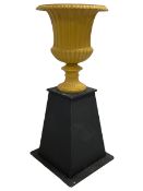 Campana shaped urn on pedestal