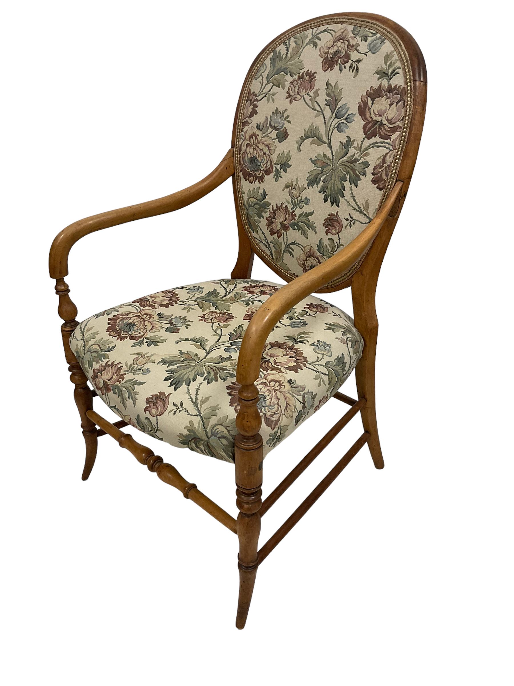 Victorian maple cameo back bedroom chair - Image 3 of 7