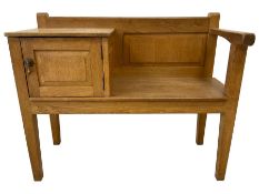 20th century Arts & Crafts design light oak telephone table