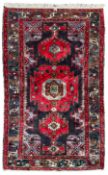 Persian Hamadan indigo ground rug
