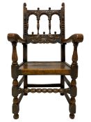 17th century design oak armchair