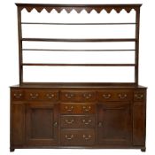 George III oak Yorkshire dresser and rack