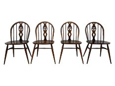 Ercol - set of four 'Windsor Dining Chair' hoop and stick back chairs