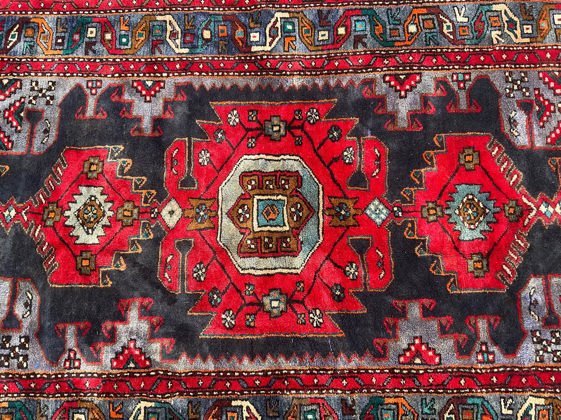 Persian Hamadan indigo ground rug - Image 2 of 4