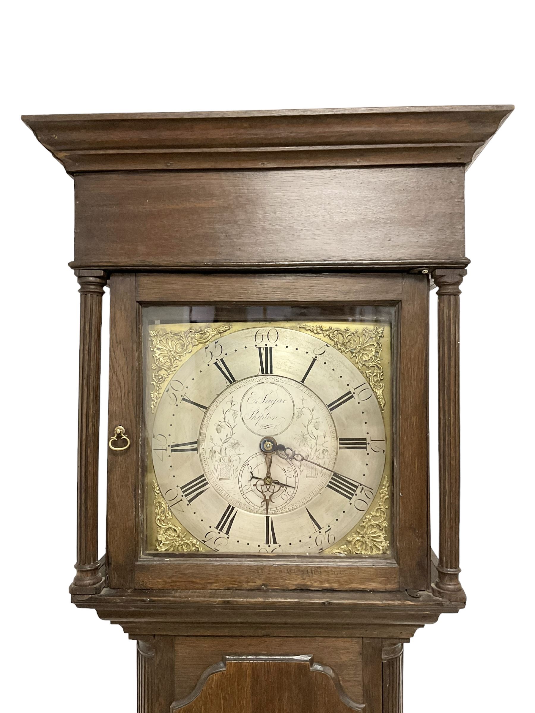 Edmund Sagar of Skipton - 18th century oak 30hr long case clock c 1790 - Image 2 of 6