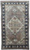 Persian Hamadan blue and sage green ground rug