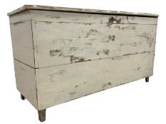 Late 19th century painted pine chest or coffer