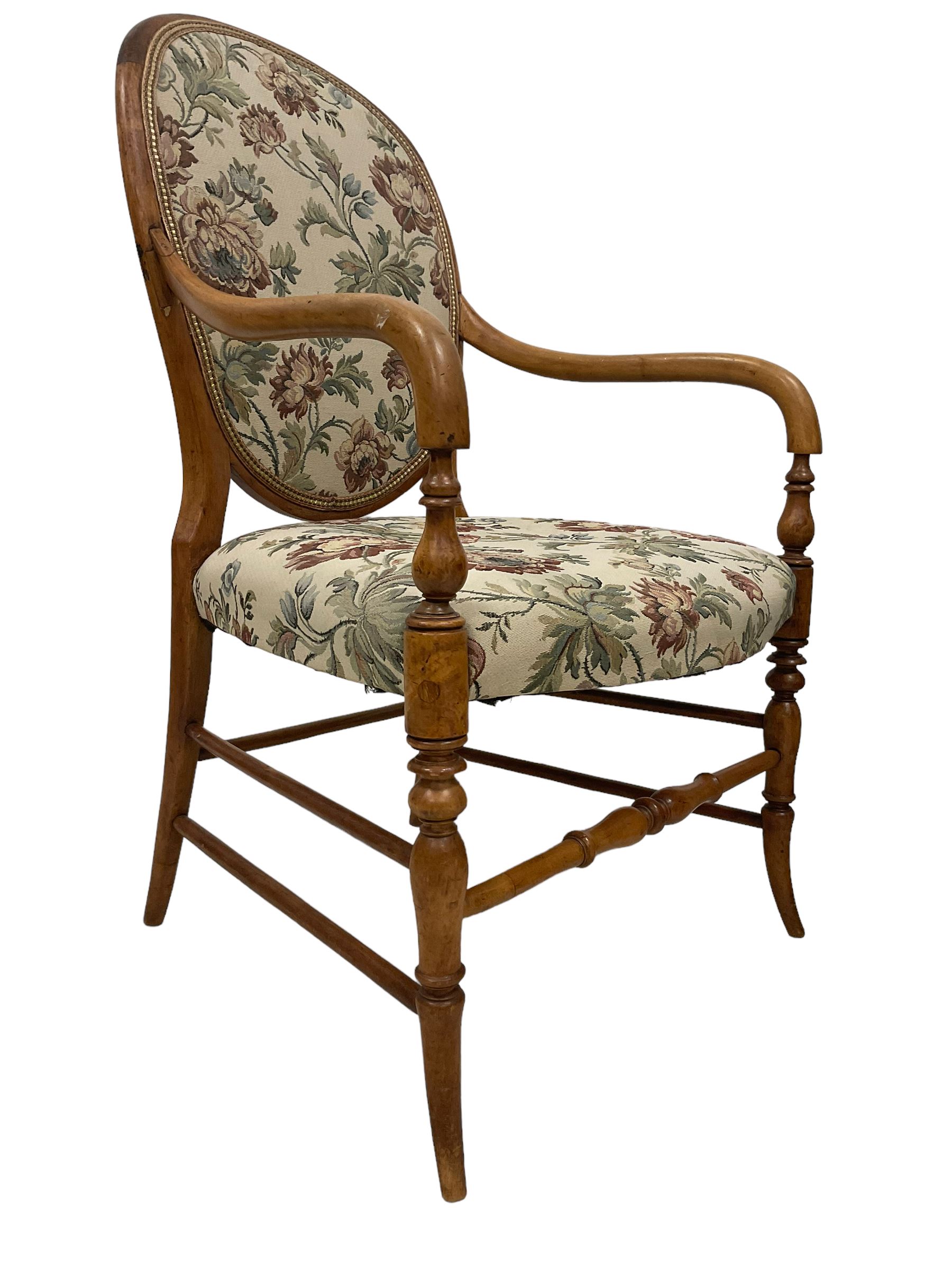 Victorian maple cameo back bedroom chair - Image 4 of 7