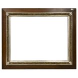 Large rectangular oak framed wall mirror