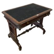 19th century Aesthetic Movement figured walnut writing desk