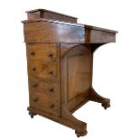 Victorian figured walnut Davenport