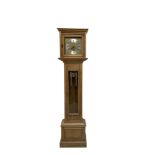 German - 20th century light oak longcase clock