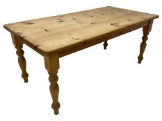 Victorian waxed pine kitchen or dining table