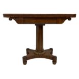 Regency plum pudding mahogany card table