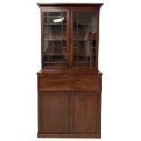 Early Victorian mahogany bookcase secretaire