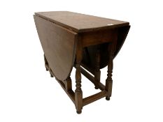 17th century design oak drop-leaf dining table