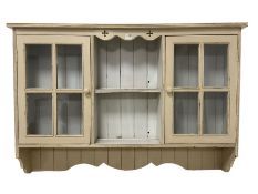 Early 20th century painted pine wall cabinet or dresser top