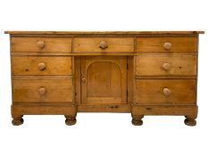 Victorian pine dresser base or sideboard