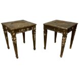 Pair of 20th century giltwood and gesso vase or lamp side table